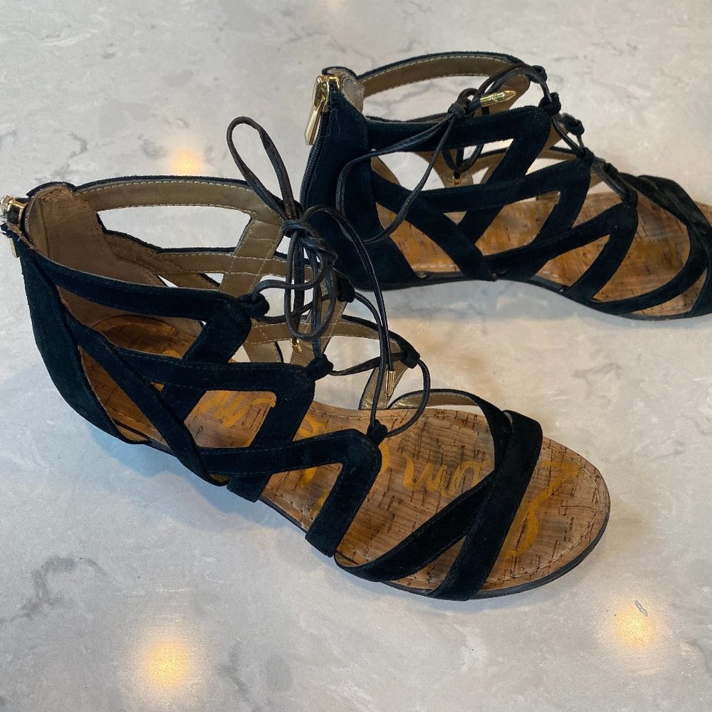 Sam Edelman Black Zip Back Gladiator Sandal